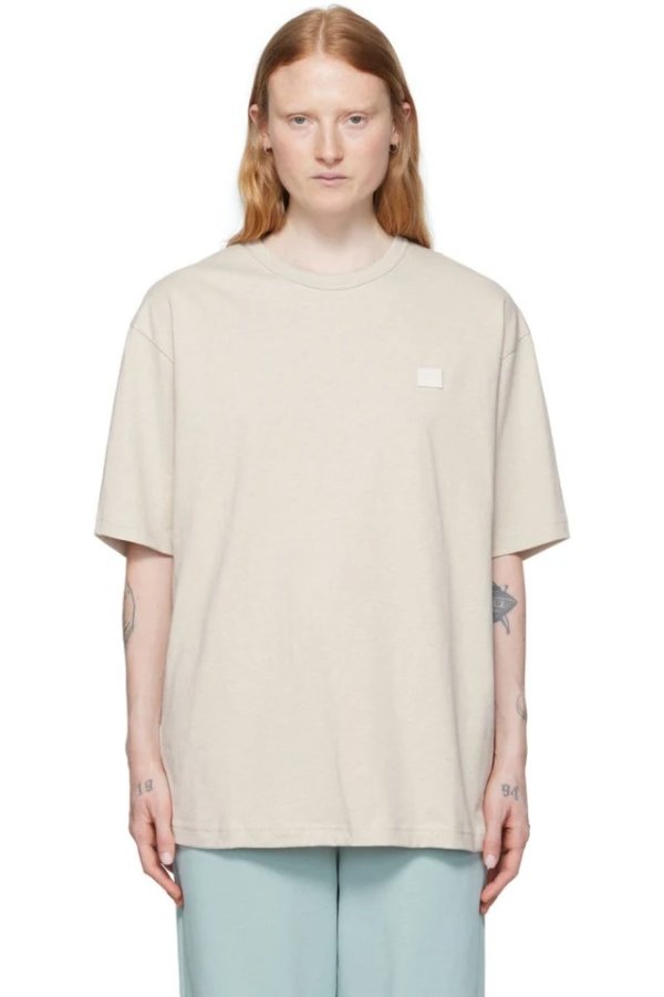 Beige Organic Cotton T-Shirt