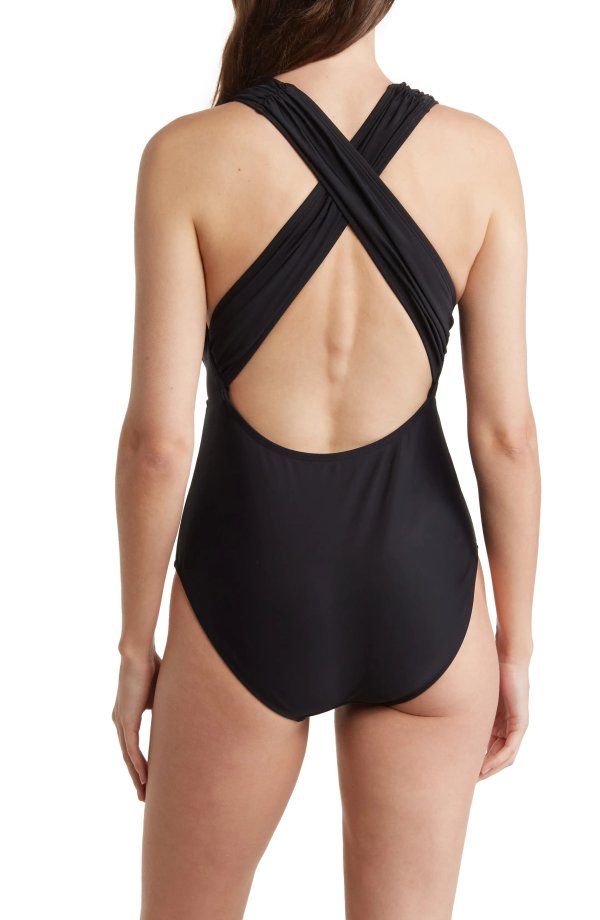 Solid Plunge One-Piece Swimsuit