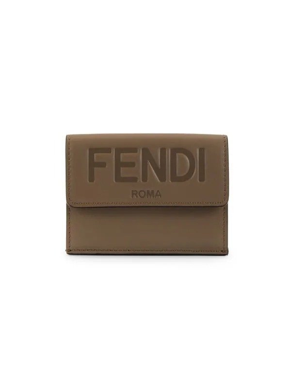 Logo Leather Trifold Wallet