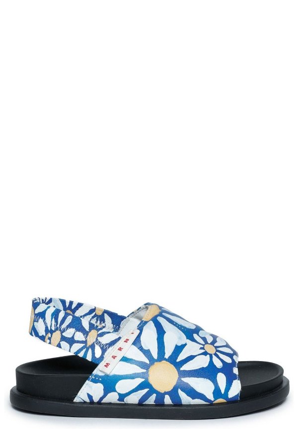 Floral Printed Open-Toe Sandals