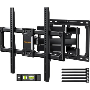 Perlegear UL Listed Full Motion TV Wall Mount for Most 37–82 inch Flat Curved TVs up to 110 lbs