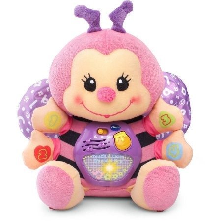 Touch and Learn Musical Bee, Plush Crib Baby Toy, Pink