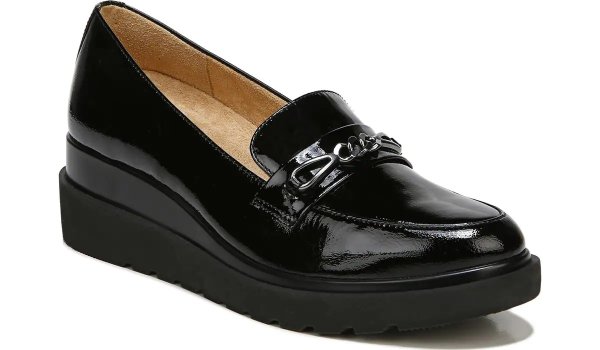 .com |SEPTEMBER WEDGE in Black Patent Leather Heels