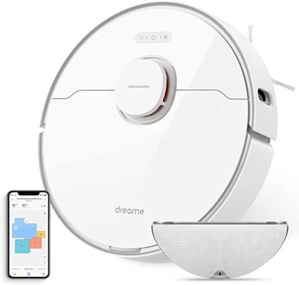 L10 Pro Robotic Vacuum with Dual-Line LiDAR Navigation, 3D Obstacle Avoidance, 4000Pa Suction Multi-Level Mapping, Compatible with Alexa/App, Ideal for Pet Hair, Wood, Tile, White Color