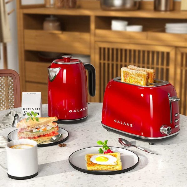 Retro 2-Slice Toaster and Electric Kettle