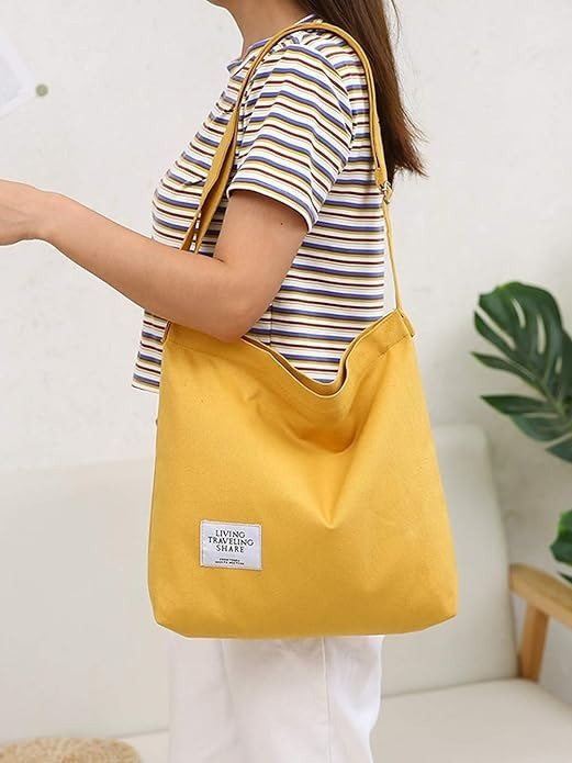 Women's Retro Large Size Canvas Shoulder Bag Hobo Crossbody Handbag Casual Tote