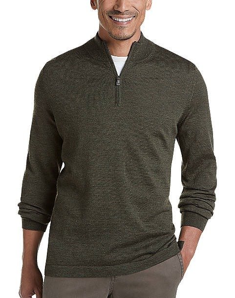 O Technology 1/4 Zip Mock Neck Modern Fit Sweater 
