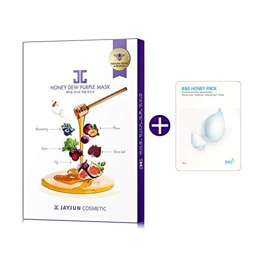 JAYJUN Honey Dew PURPLE MASK 5p with BNS Honey Mask sheet 1p (In the box)