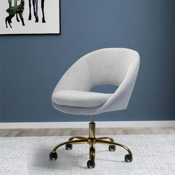 Savas 24 in. Width Big and Tall Gray Fabric Task Chair with Adjustable Height