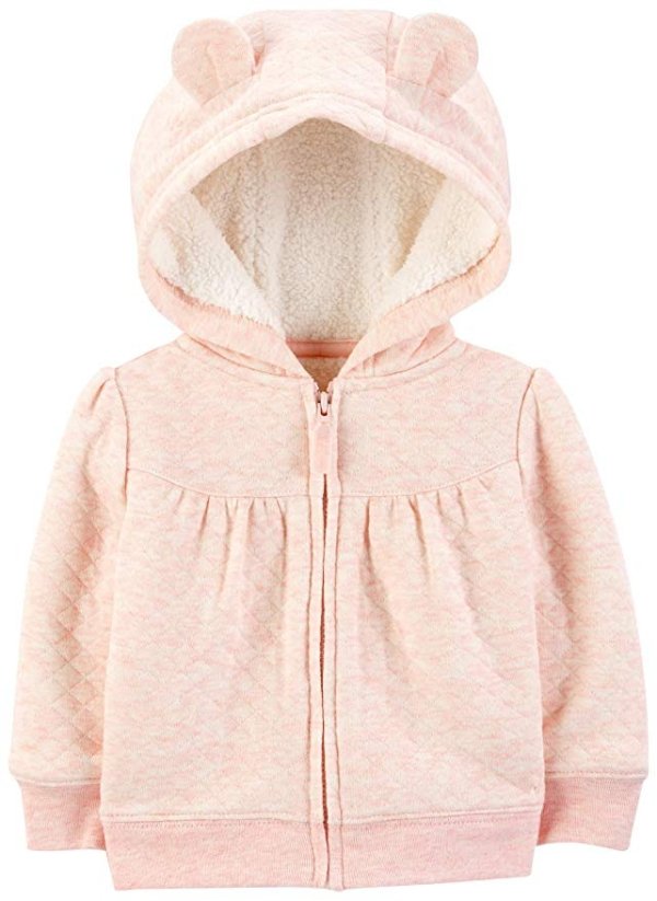 Simple Joys by Carter's Baby Girls' Hooded Sweater Jacket with Sherpa Lining