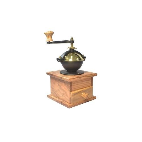 Bisetti Manual Steel Burr Coffee Grinder with Olive Wood Storage Container - JLV Gourmet