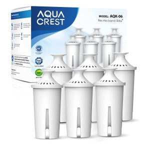 AQUA CREST Certified Pitcher Water Filter Pack of 6