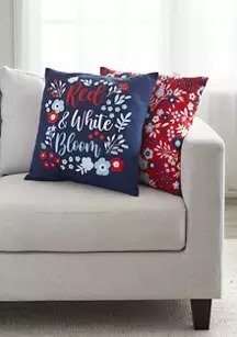 Americana Floral Pillows - 2 Pack