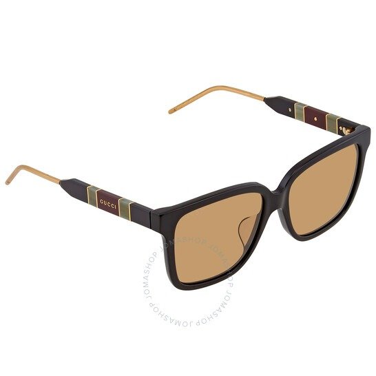 Solid Ocher Rectangular Ladies Sunglasses GG0599SA00456