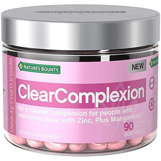 Clearcomplexion Multivitamins, with Zinc + Manganese, for A Clearer Complexion for People with Non-Cystic Acne*, 90 Softgels