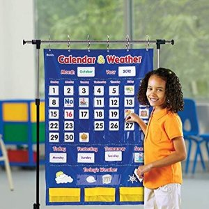 Learning Resources Calendar & Weather Pocket Chart, Classroom Organization, 136 Piece