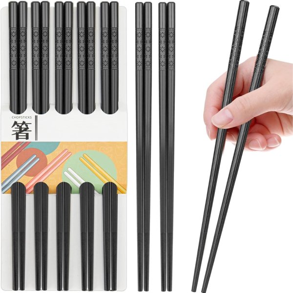 PTNITWO 5 Pairs Reusable Chopsticks Dishwasher Safe