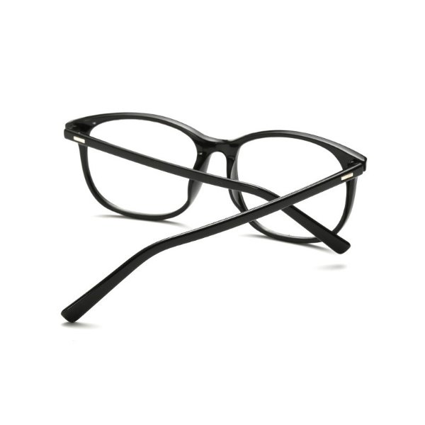 Blue Light Blocking Transparent Lens Computer Glasses for Anti Eye Fatigue Men/Women Eyewear, Black Big Frame