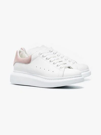 white chunky leather low-top sneakers