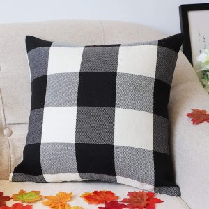 4TH Emotion Black and White Buffalo Check Plaids Throw Pillow Case Cushion Cover