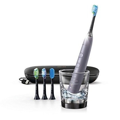 DiamondClean Smart Electric, Rechargeable toothbrush for Complete Oral Care, with Charging Travel Case, 5 modes – 9500 Series, Gray, HX9924/41
