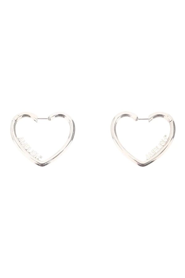 ladies small heart hoop earrings
