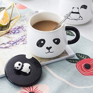 Doublewhale Cute Ceramic Panda Mugs 14 Ounces
