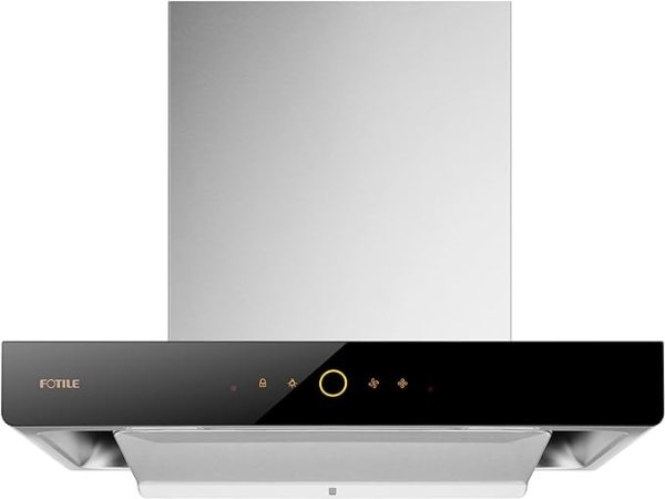 EMS6008-CR 24" Wall-mount Recirculating Range Hood with Touchscreen, 3 Speed-settings and Auto Turbo Mode | Manual-adjustable Capture Shield Technology | Delay Shuoff and Detachable Oil Plate