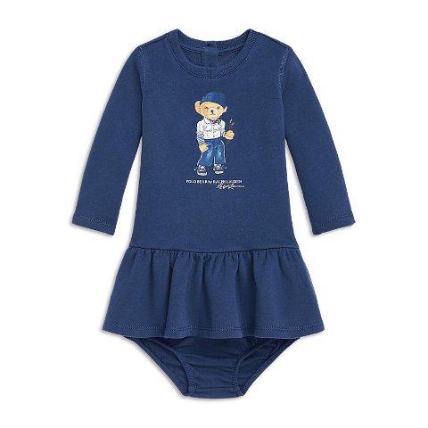 Ralph LaurenGirls  Polo Bear Fleece Dress & Bloomers - Baby