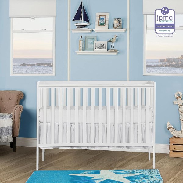 Dream On Me Synergy 5-In-1 Convertible Crib In White,