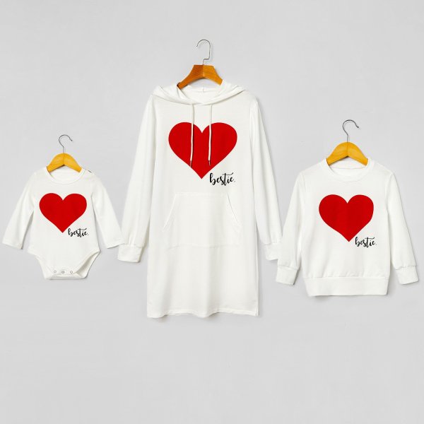 Mosaic Bestie Hooded Dress Sweatshirt for Mommy and Me
