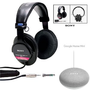 Sony MDR-V6 Headphones + Google Home Mini