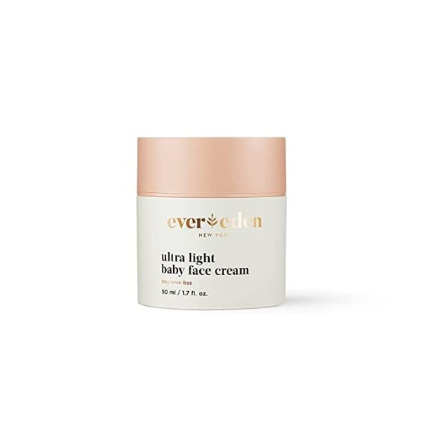 Ultra Light Baby Face Cream, 1.7 oz | Clean and Natural Baby Care | Non-toxic and Fragrance Free Baby Moisturizer | Plant-based and Organic Ingredients