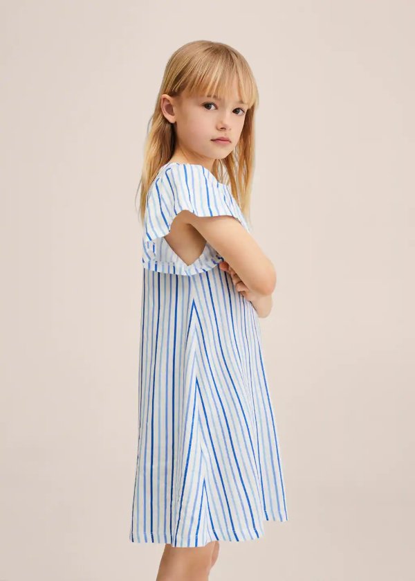 Striped cotton dress - Girls | Mango Kids USA