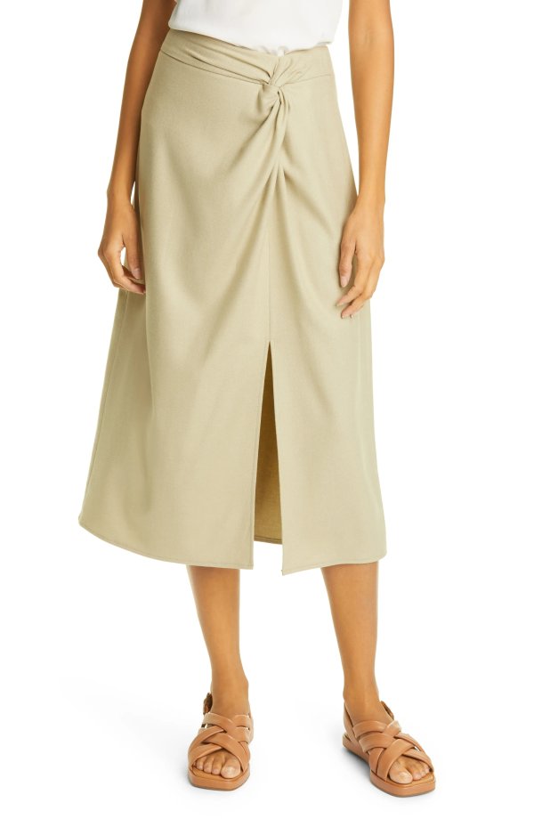 Front Twist Flannel Skirt
