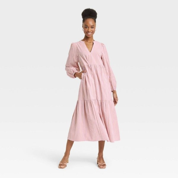 Women's Long Sleeve Tiered Dress - A New Day™