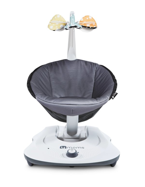 RockaRoo Baby Rocker + Safety Strap Fastener, Compact Baby Rocker with Front to Back Gliding Motion, Dark Grey Cool Mesh