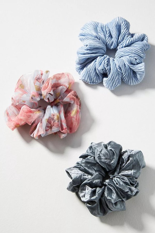 By Anthropologie Botanical Scrunchies, Set of 3