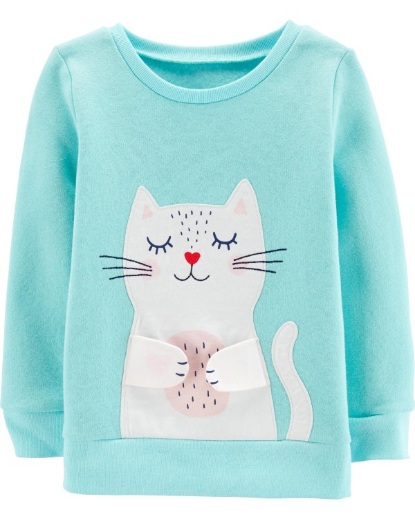 Interactive Kitty Fleece Sweatshirt
