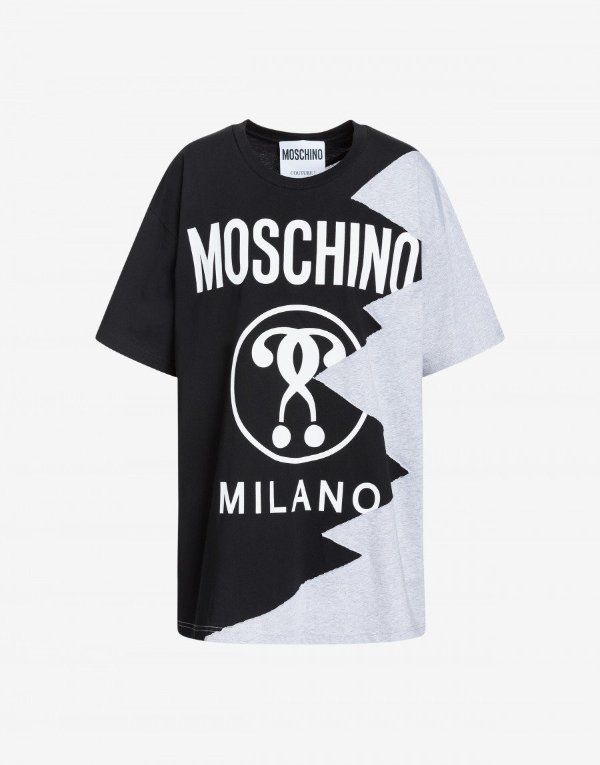 Jersey T-shirt with Double Question Mark print - T-Shirts - Clothing - Women - Moschino