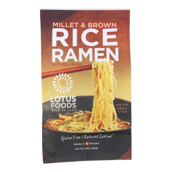 Millet & Brown Rice Ramen With Miso Soup, 2.8 Oz, 10Ct