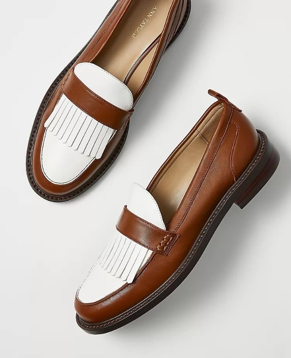 Colorblock Leather Loafers | Ann Taylor