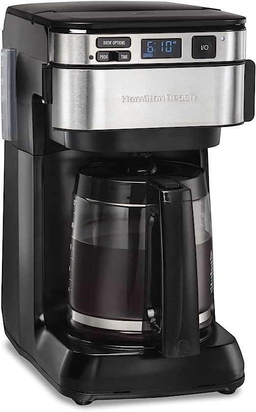 Programmable Coffee Maker, 12 Cups, Front Access Easy Fill, Pause & Serve, 3 Brewing Options, Black (46310)