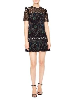 Royal Lions Gouet Embroidered Lace Mini Dress