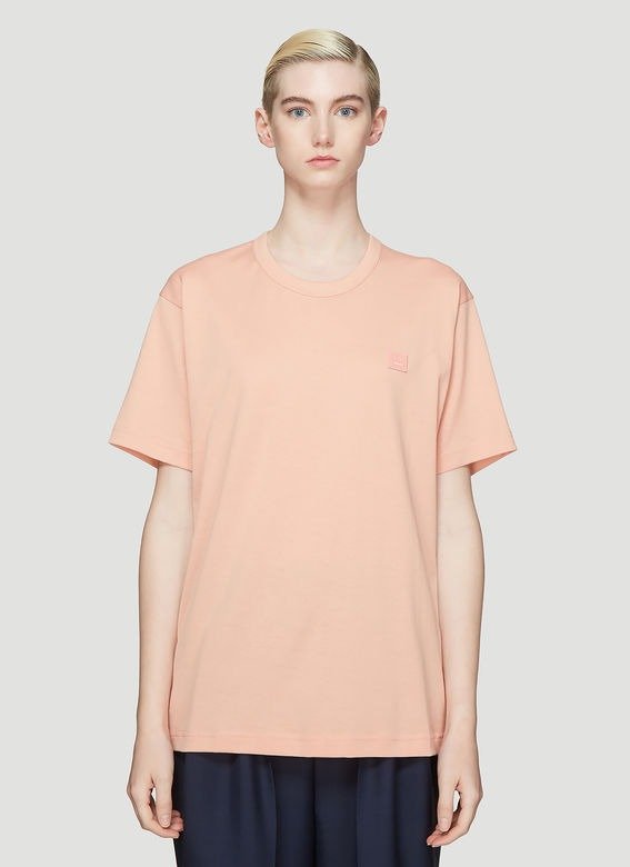 Nash Face Embroidered T-Shirt in Pink