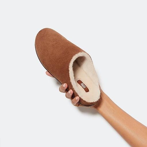 Shearling Suede Slippers