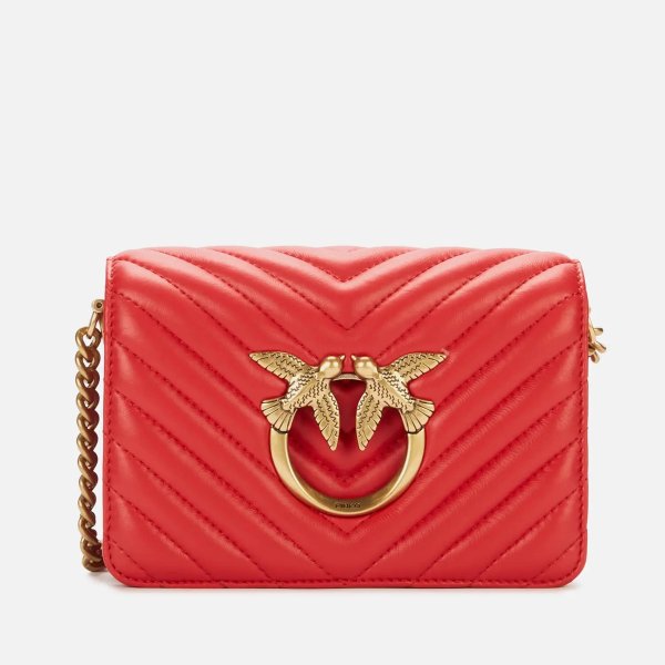 Women's Love Click Mini Quilt Bag Cross Body Bag - Red