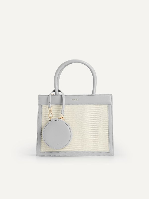 Canvas Top Handle Bag - Grey