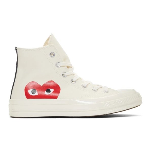 Comme des Garcons Play - Off-White Converse Edition Half Heart Chuck 70 High Sneakers
