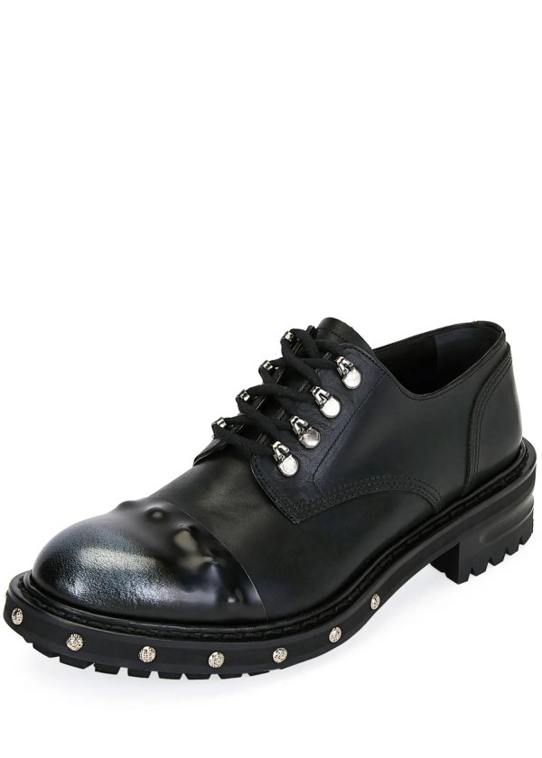 Men's Leather Dress Shoes with Sole Studs